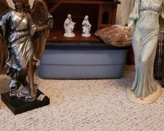 Christmas Manger Set, Angel Statues