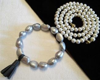 SOUTH SEA PEARL BRACELET AND AKOYA PEARL NECKLACE