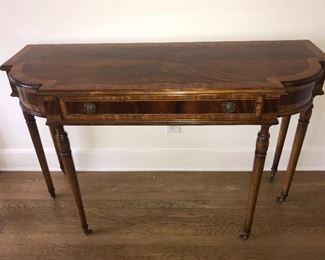 Antique console table on casters
