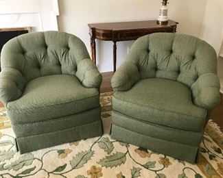 Pair of vintage tufted chairs from Edward Springs Interiors