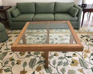 Teak and glass coffee table