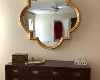 Henredon Dresser, Large gold framed mirror