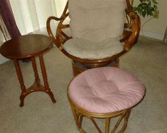 Rattan Chair & Ottoman