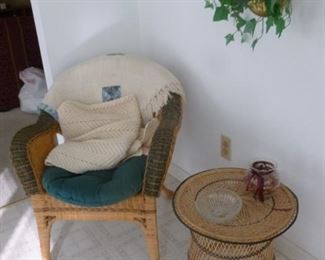 Wicker Chair & table