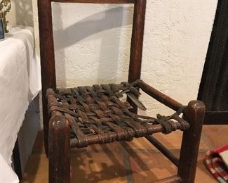 turn of the 20th C child's bark seat chair from the Adirondacks