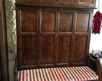 wall cabinet with bench and under-storage