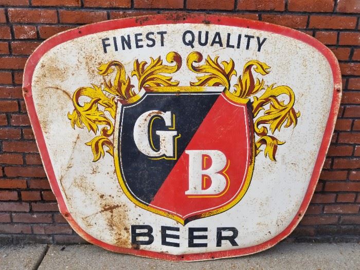 $600 Firm - Griesedieck Brothers Vintage Metal Shield Sign