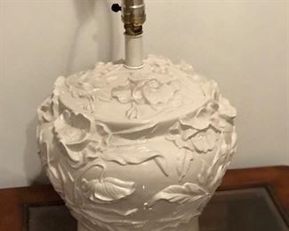 Beautiful white ceramic detailed lamp