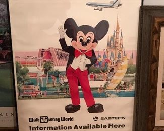 Vintage Mickey Mouse framed poster