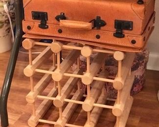 WIne rack and leather case