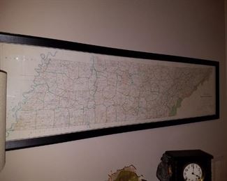 A closer look at the framed map of Tennessee