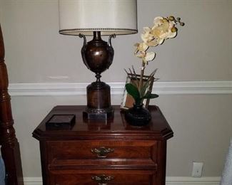 The second of two Bassett cherry nightstands