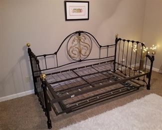 Iron and brass daybed with trundle (sorry, no mattresses)