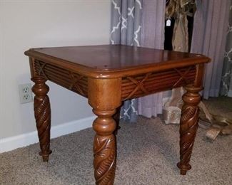 Carved end table