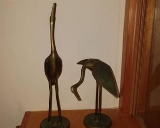 2 Vintage Brass Cranes