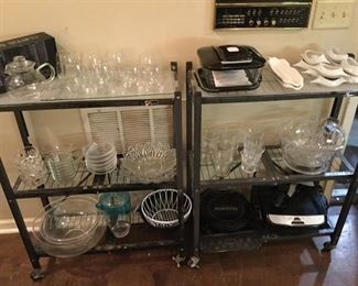 KITCHEN GLASS WARE ETC SHELVING UNITS NOT FOR SALE