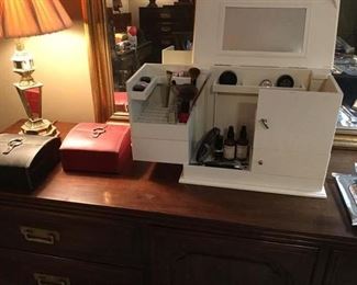 JEWELRY BOXES AND LARGE MAKE-UP BOX