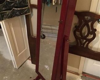 STANDING SWIVEL FLOOR MIRROR WITH JEWELRY STORAGE PRICE $275