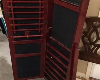 INTERIOR OF STANDING FLOOR MIRROR, HUGE STORAGE FOR YOUR JEWELRY