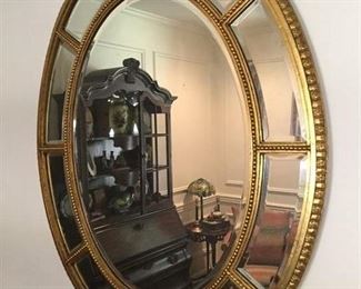 OVAL GOLD LEAF MIRROR $400