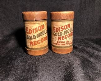 Antique Edison Wax Cylinder Records 