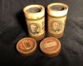 Antique Edison Wax Cylinder Records 