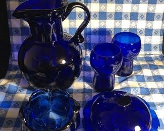 Vintage Kobalt Blue Glassware   