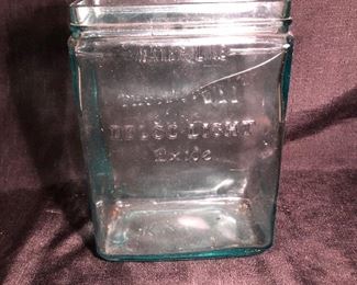 Vintage Delco Light Exide Glass Battery Jar