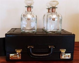 Vintage World Traveller Liquor Luggage with bottles