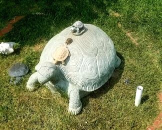 Large cement turtle