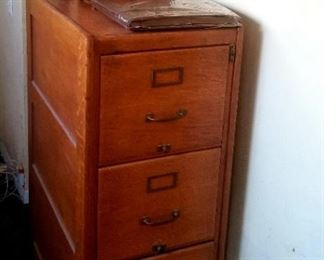 Vintage oak file cabinet