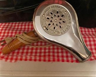 Vintage hair dryer wooden handle