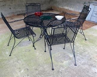 Wrought iron table and chairs