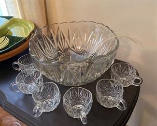 Beautiful punch bowl and cups