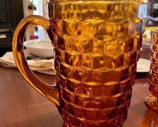 Vintage amber American Fostoria pitcher
