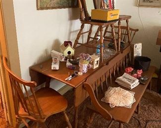 Beautiful Maple drop leaf table and chairs