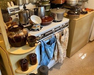 Goodness gracious look all the Vintage kitchen