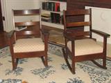 Arts and Crafts - Netherland Oak Craft Matching Rocking Chairs made by Capital City Furniture Co...Ca. 1910-1920