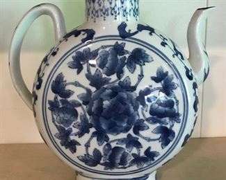 blue and white teapot