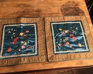 pair silk pillow covers