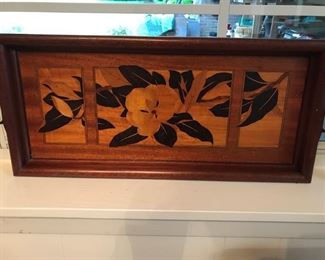 inlaid magnolia wooden tray