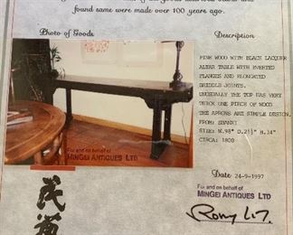 Antique Asian Alter Table Circa: 1800
