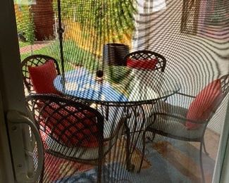 Patio Table and Chairs, Umbrella