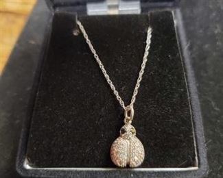 Sterling Silver Ladybug Pendant Necklace
