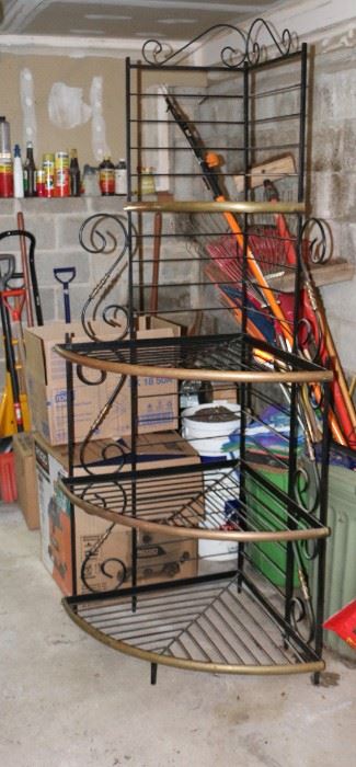 NEW Price-$90 (Original Price $175)-Wrought Iron Baker’s Rack 80”H x 27” W at side