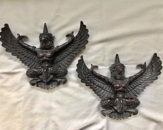 $50  for pair Garuda resin statues  7" H x 9 " W. 