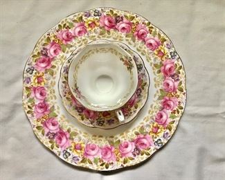 $25 Royal Albert "Serena" dinner dish and cup/saucer