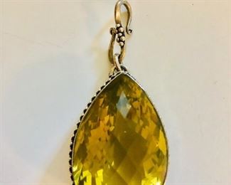 $35 Large stone pendant.  Stone is approx 1.5" L. 