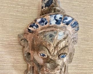  $65 Monkey Hanuman figure (stone with inlay porcelain). 10" H, 6" W, 5" D. 