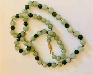 $100 Long beaded necklace with 14K clasp  28" Long 
